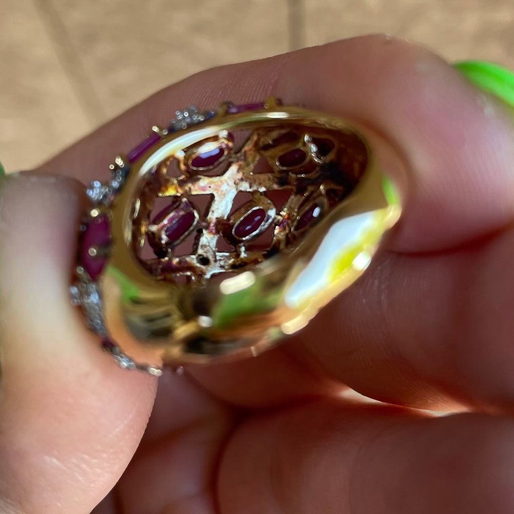 Technibond Ruby Cluster Ring - image 8